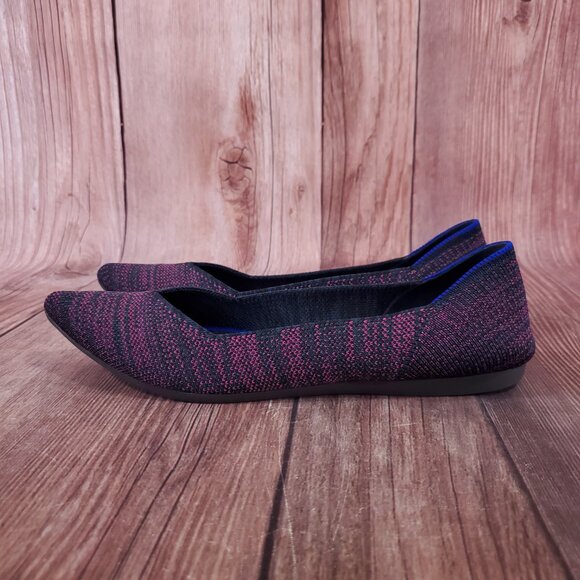 Rothys Womens Sz 7.5 The Point Heather Magenta Slip On Flats Shoes Retired Rare - Picture 2 of 15